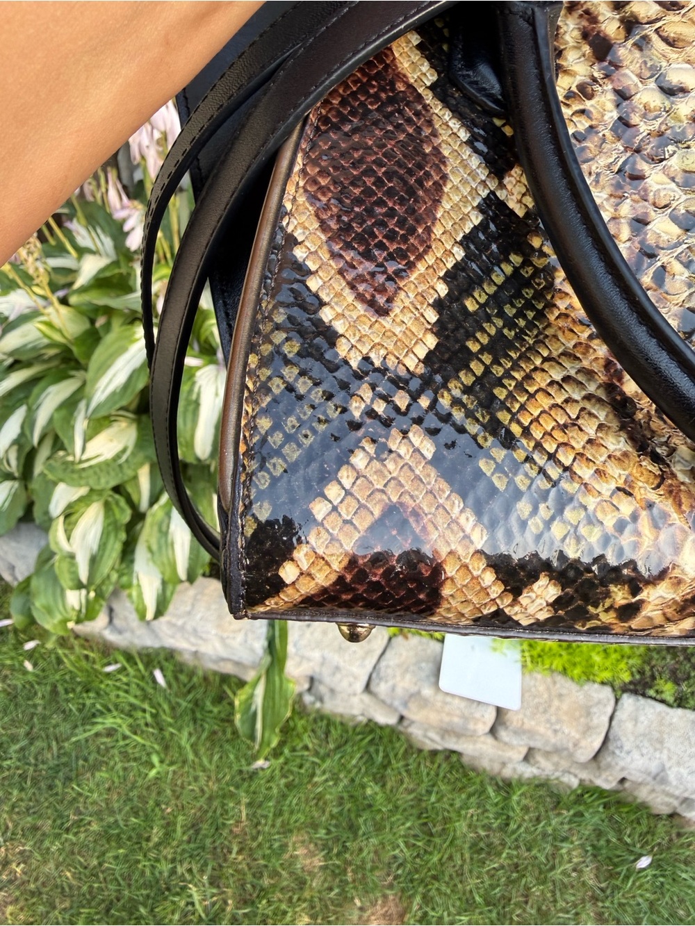 Brahmin Mini Priscilla Crossbody Satchel Python Travertine Ballington Melbourne - Picture 15 of 16